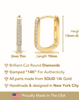 14K Yellow Gold Lab Diamond Huggie Earrings, 0.25ctw