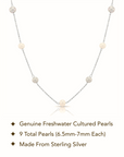 Sterling Silver Freshwater Cultured White & Grey Pearl Necklace