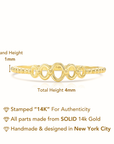 14k Yellow Gold Oval Link Beaded Band Ring