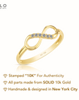 10K Yellow Gold Dainty Infinity Ring