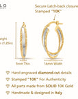10K Gold Two-Tone Spiral Oval Hoop Earrings, Italian Design