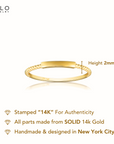 14k Yellow Gold Dainty Bar Ring