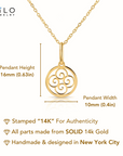 14K Yellow Gold Four-Leaf Clover Pendant, With 18" Necklace