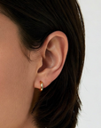 14k Gold Small Huggie Hoop Earrings, 12mm