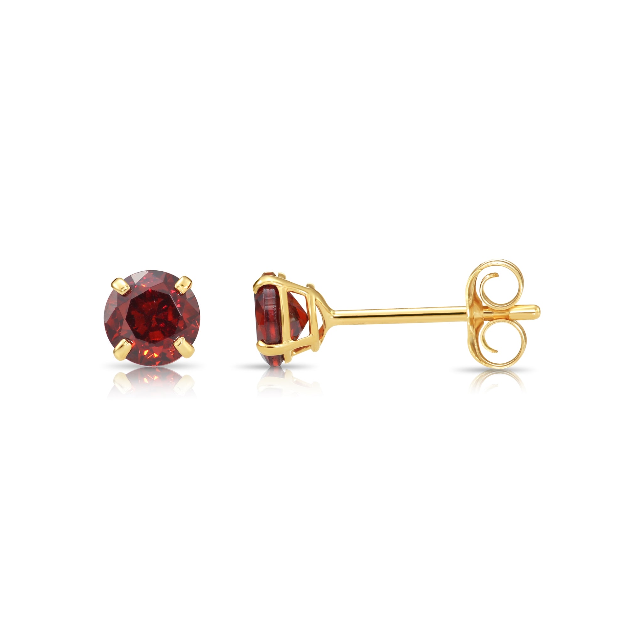 14k Yellow Gold Birthstone Solitaire Stud Earrings, 4mm