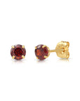 14k Yellow Gold Birthstone Solitaire Stud Earrings, 4mm