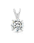 14K White Gold Classic Solitaire Pendant Necklace