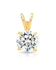 14K Yellow Gold Classic Solitaire Pendant Necklace