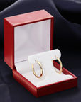 14K Yellow Gold Flat Design Hoop Earrings