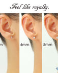 14k Rose Gold Zirconia Solitaire Stud Earrings, Pushback