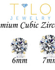 Bundle Set of 3! 14k Yellow Gold Solitaire Stud Earrings, Pushback Sleeper Studs, Unisex