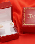 Solid 14k Gold Brilliant CZ Love Knot Twist Studs, 7mm, With Screwbacks