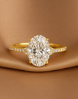 14K Yellow Gold Oval-Shaped Solitaire 1.5 Carat Engagement Ring With Side Stones