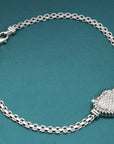 Sterling Silver Heart Bracelet, Italian Handmade Love Style Jewelry