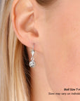 14k White Gold Diamond-Cut Ball Dangle Earrings