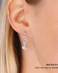 14k White Gold Diamond-Cut Ball Dangle Earrings