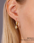 10k Yellow Gold Sparkle Ball Dangle Earrings