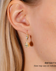 10k Yellow Gold Sparkle Ball Dangle Earrings