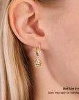 10k Yellow Gold Sparkle Ball Dangle Earrings