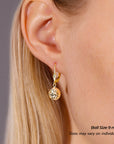 10k Yellow Gold Sparkle Ball Dangle Earrings