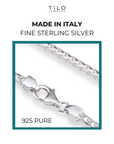 Italian Franco Chains Made In Solid 925 Sterling Silver, With Secure Lobster Lock