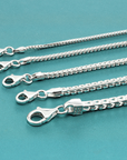 Italian Franco Chains Made In Solid 925 Sterling Silver, With Secure Lobster Lock