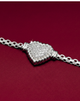 Sterling Silver Heart CZ Bracelet, Italian Handmade Love Style Jewelry