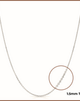 14k Solid White Gold Diamond-Cut Cable Chain Necklace 16 18 20Inch, 1.5mm Thick