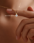 14K Yellow Gold Classic Solitaire Pendant Necklace