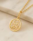 14K Yellow Gold Four-Leaf Clover Pendant, With 18" Necklace