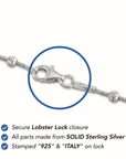 Sterling Silver Diamond-Cut Moon Chain Necklace