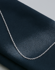 14k Solid White Gold Diamond-Cut Cable Chain Necklace 16 18 20Inch, 1.5mm Thick