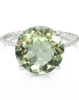 Sterling Silver 5 Carat Green Amethyst Gemstone Ring, "Ms. Luscious"