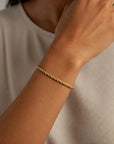 14K Yellow Gold Rope Chain Bracelet, Lobster Lock, 7-7.5 In