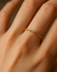 14K Yellow Gold Stackable Cuban Link Ring