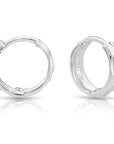14K Gold Tiny Hand Engraved Huggies Hoop Earrings, 10mm