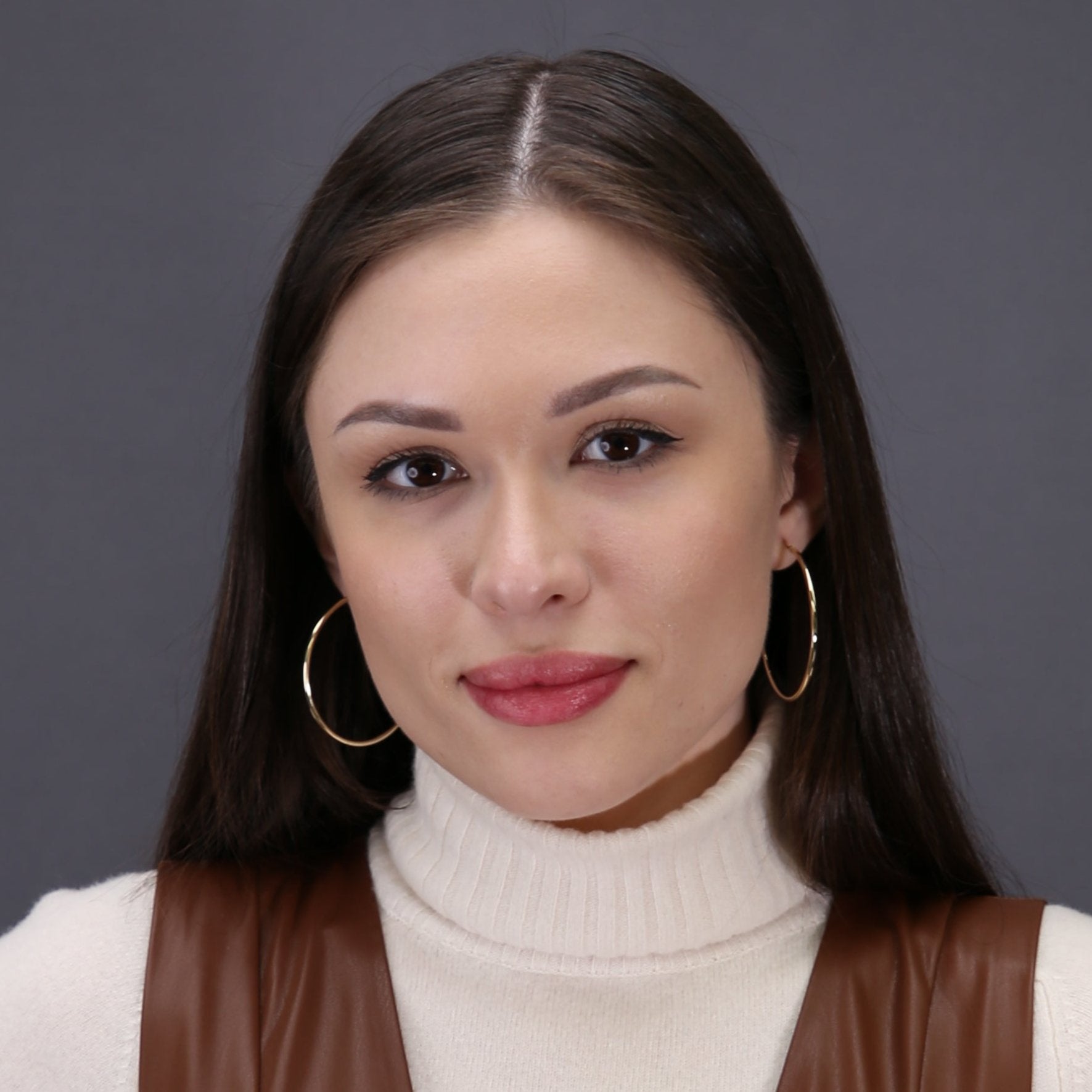 14k Gold Large Hoop Earrings, 2 inch (50mm)