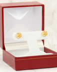 14k Gold Ball Stud Earrings with Hand Engraved Spiral Design