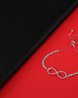 CZ Infinity Love Bracelet with Cubic Zirconia Stones in Sterling Silver