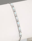 Sterling Silver Fire Opal Adjustable Bracelet