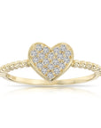 14K Gold Lab Diamond Heart Ring, 0.17ctw