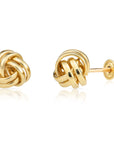 14k Gold Polished Love Knot Stud Earrings with Screwbackings, 7mm