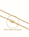 10K Solid Yellow Gold Box Chain Necklace, 1mm Thin