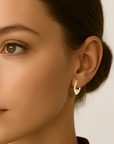 10K Yellow Gold Baby Heart Hoop Earrings, 12mm