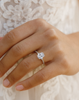 14K White Gold Oval-Shaped Solitaire 1.5 Carat Engagement Ring With Side Stones
