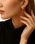 14K Gold Huggie Earrings, Diamond-Cut Engravings, Size 12mm