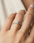 14K Yellow Gold Solitaire Round Brilliant 1 Carat Engagement Ring With Side Stones