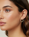 10K Gold Two-Tone Spiral Hoops, With Engraved Diamond-Cuts, 25mm