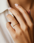 14k Yellow Gold Dainty Bar Ring