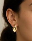 925 Sterling Silver Gold-Tone Heart & Crown Claddagh Hoop Earrings